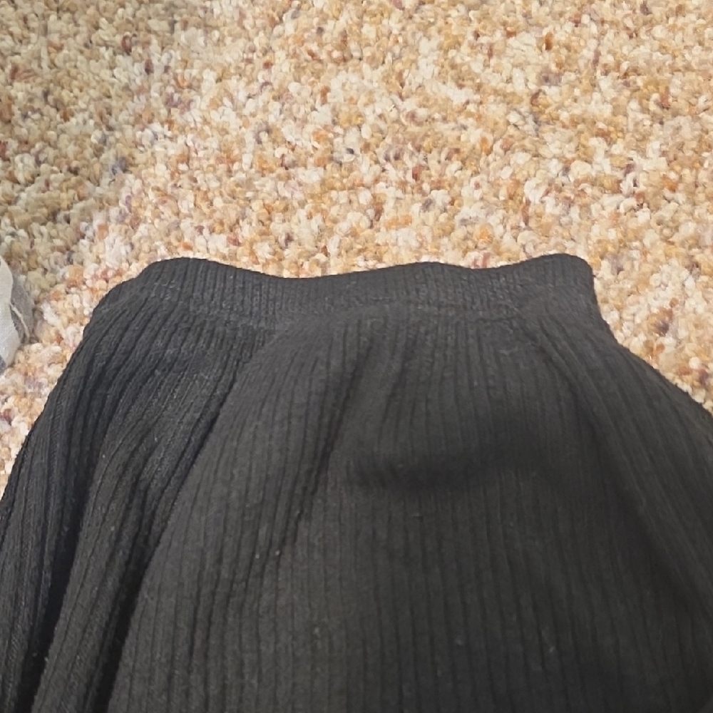 Colsie Black Ribbed Wide-Leg Lounge Pants - Picture 3 of 3